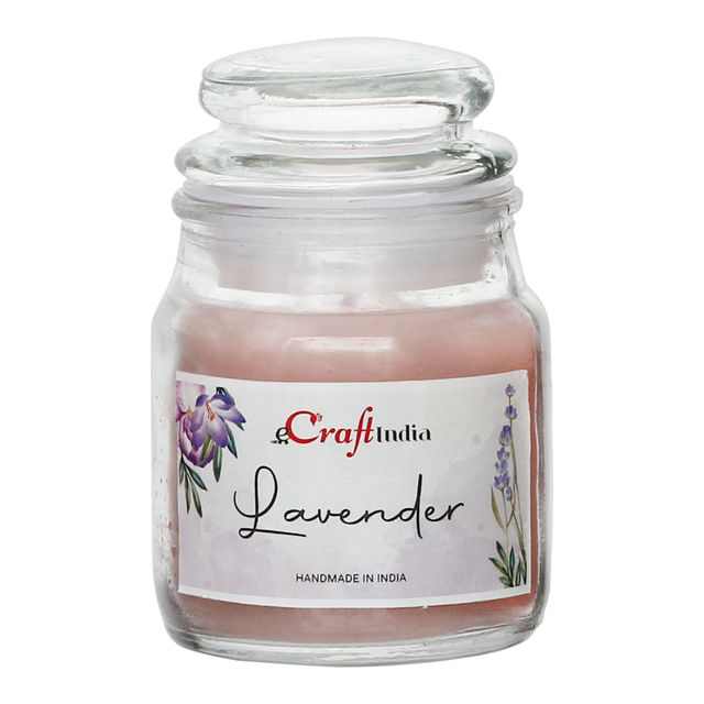 eCraftIndia Lavender Scented Jar Candle| Rakhi Gift for Brother & Sister