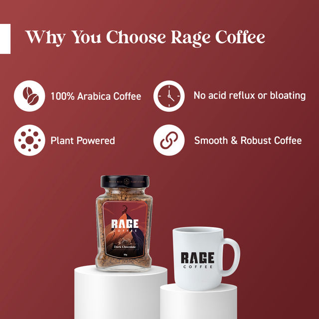 Rage Coffee Irish Hazelnut Flavour - Premium Arabica Instant Coffee - 50 Gm(50gms) & Rage Coffee Dark Chocolate Flavour - Premium Arabica Instant Coffee(50gms) Combo