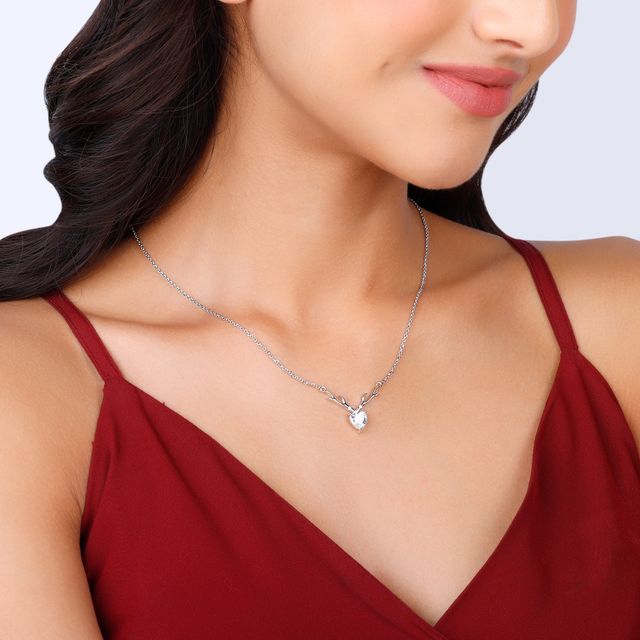 Buy Giva Anushka Sharma Silver Deer Heart Necklace Online - Price