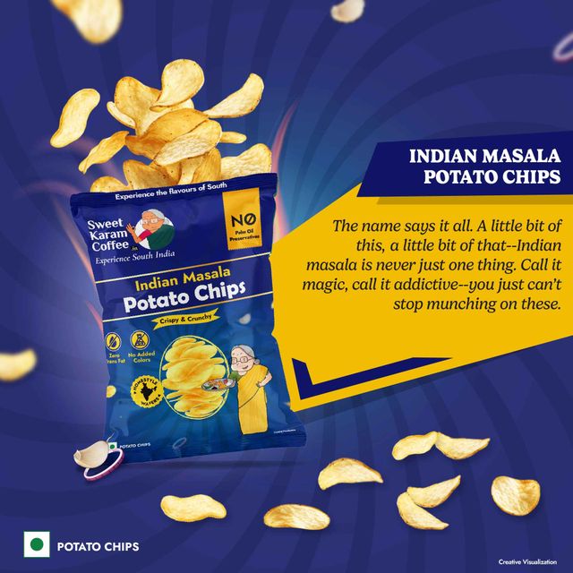 Sweet Karam Coffee Indian Masala Potato Chips - No Palm Oil