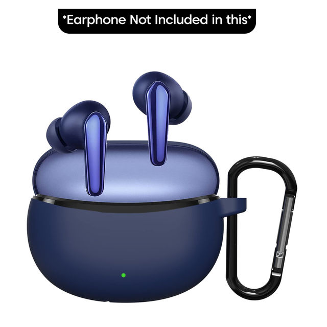 Sounce Portable Silicone Case Cover for Realme Buds Air 3 Neo | Anti-Dust with Keychain | Blue