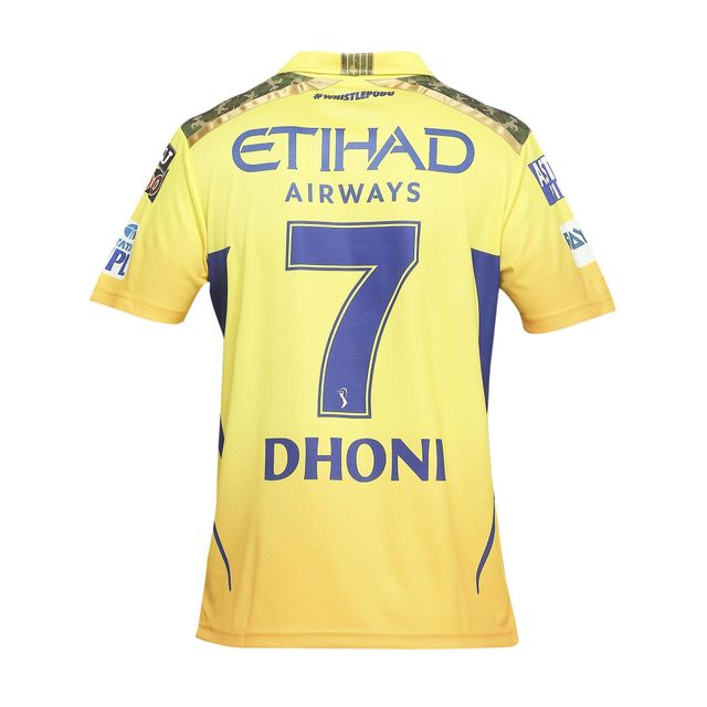 PlayR CSK Fan - Dhoni 7 Men's 100% Polyester Jersey - M