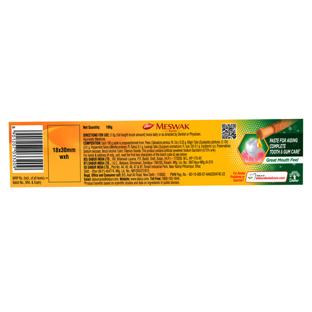 Dabur Oral Care Meswak Complete (2 Paste, 1 Toothbrush) Pack Toothpaste 100 g Combo