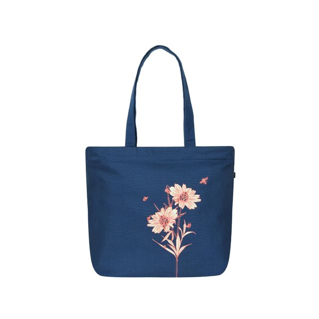 Ecoright Women's Floral Cotton 16 L Double Handle Tote Bag | Blue - Standard