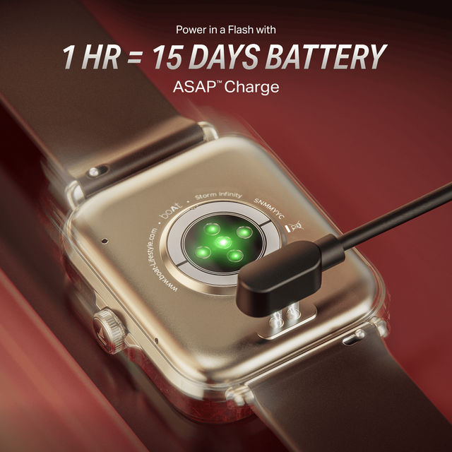 boAt Storm Infinity Smartwatch | 1.83" Display | BT Calling - Brown
