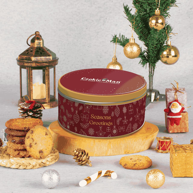 CookieMan Red Assorted Cookies Gift Tin 300 g Combo