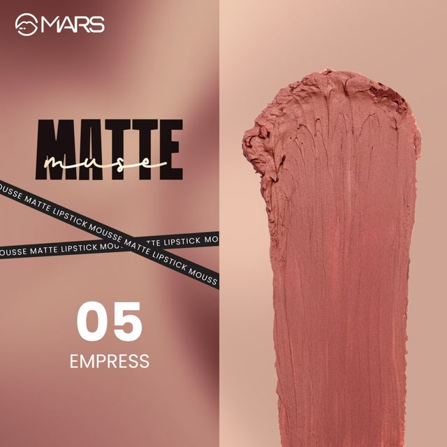 MARS Cosmetics Matte Muse Mousse Lipstick (3ml) (05-EMPRESS) with Doe-Foot Applicator