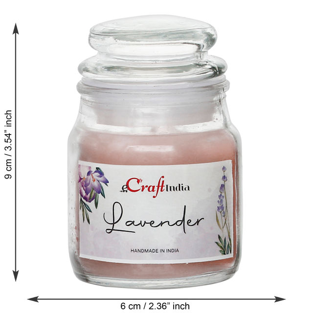 eCraftIndia Lavender Scented Jar Candle| Rakhi Gift for Brother & Sister