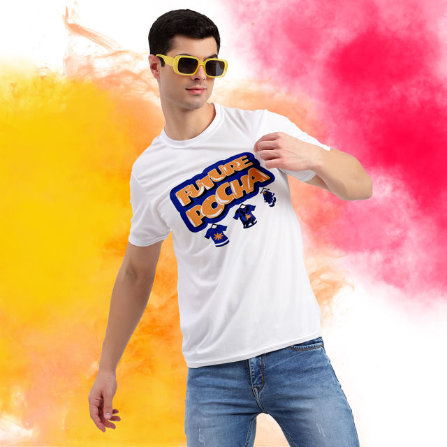 Freecultr Unisex Printed T-shirt Future Pocha | White | S