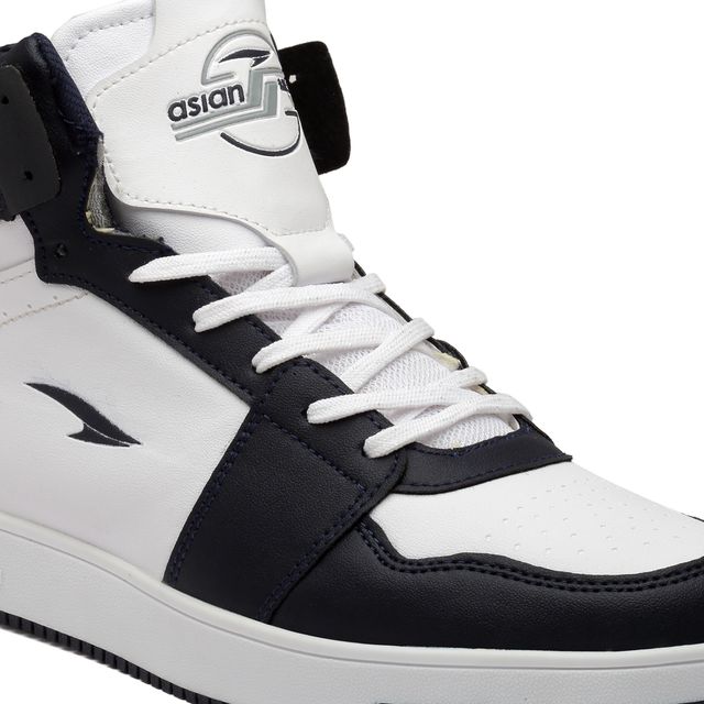 Asian Carnival-13 Hightop Sneakers For Men Navy White | UK-8