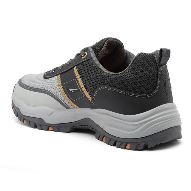 Asian Men's Trekking Shoes Everest-02 - Grey Orange | UK 9