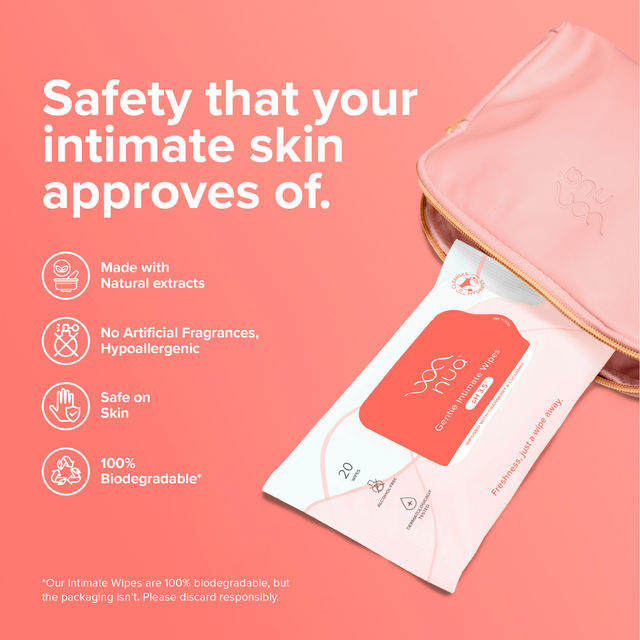  Nua Intimate Wipes for Gentle, pH-Balanced Cleansing 