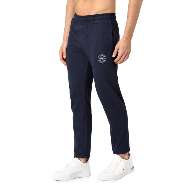 Pepe Jeans Men's Track Pant Cotton Rich Solid Mid-Rise | Navy Blue - S