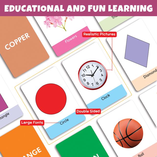 My First Shapes And Colours Flash Cards For Kids (36 Cards) - Fun Learning Game - Lb20