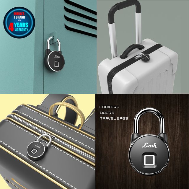 Link Smart Fingerprint Padlock With 2 Way Access Fingerprint & Mobile App Access