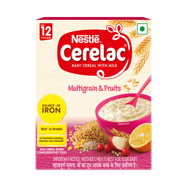 Nestle CERELAC Multigrain & Fruits Baby Food Cereal (Source of Iron & Protein, 12 -24 Months)