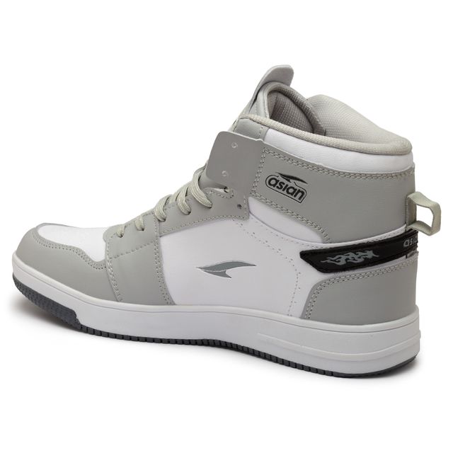 Asian Carnival-13 Hightop Sneakers For Men Grey Navy | UK-7