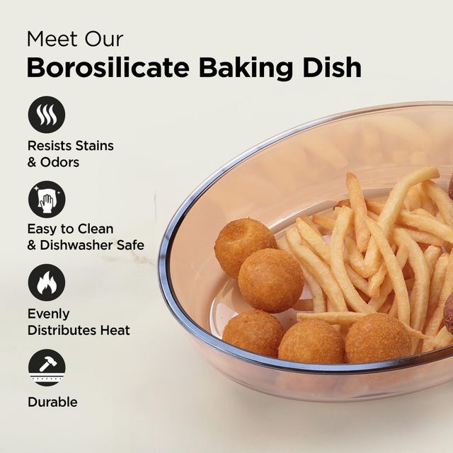 Umai 700Ml Borosilicate Glass Baking Tray | Transparent Microwave Oven Safe Utensils