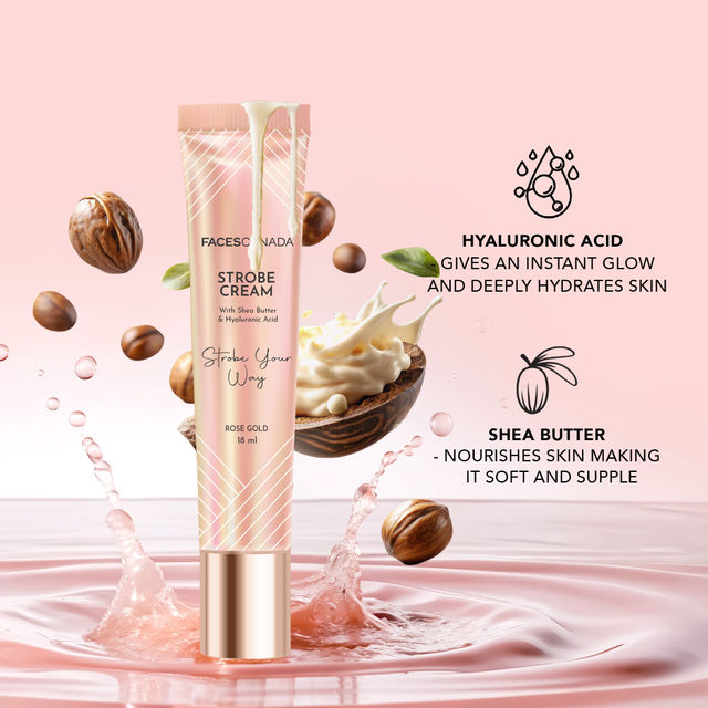Faces Canada Strobe Cream - Rose Gold, Primer + Highlighter + Moisturizer