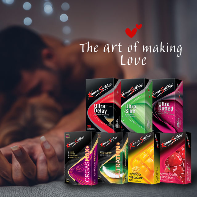 Kama Sutra Orgasmax+ Condoms(10pc) & Kama Sutra Personal Lube Strawberry(50ml) Combo