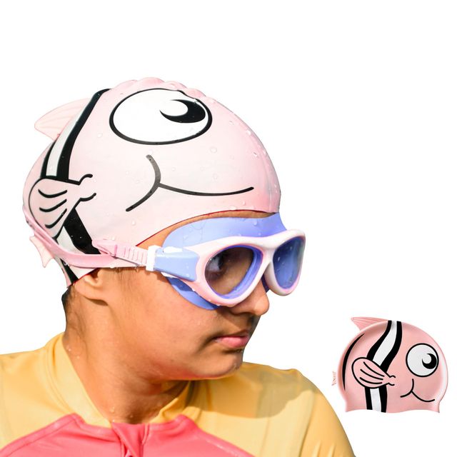 Slovic Kids Swimming Cap Fish Pink