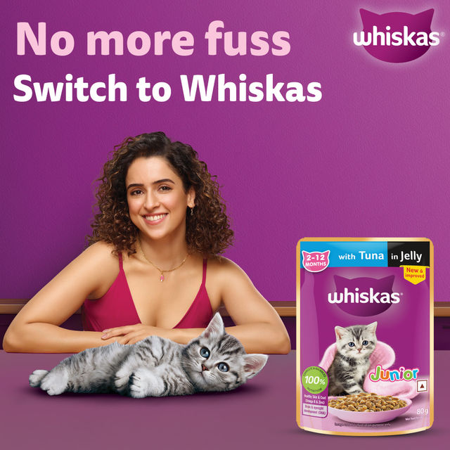 Whiskas Junior Tuna in Jelly Wet Cat Food, 80g, Pack of 5