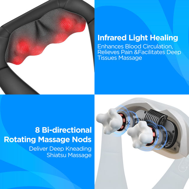 Dr Physio (Usa) Electric Heat Shiatsu Massager Machine For Cervical Neck Shoulder &Back Pain Relief