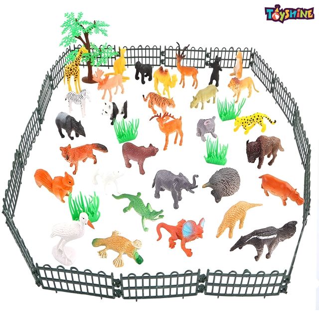Toyshine 53pc Zoo Animals Playset | Learning Game for Kids