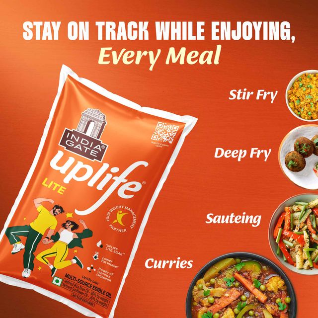 India Gate Uplife Lite Edible Oil 1 l X 2 Combo