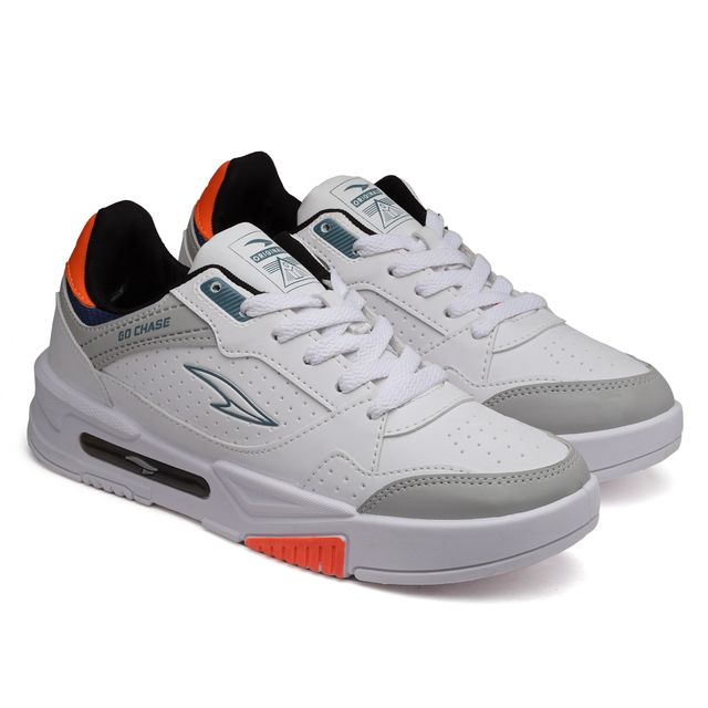 Asian Men s Mexico-01 Grey Orange Sneakers | UK-10
