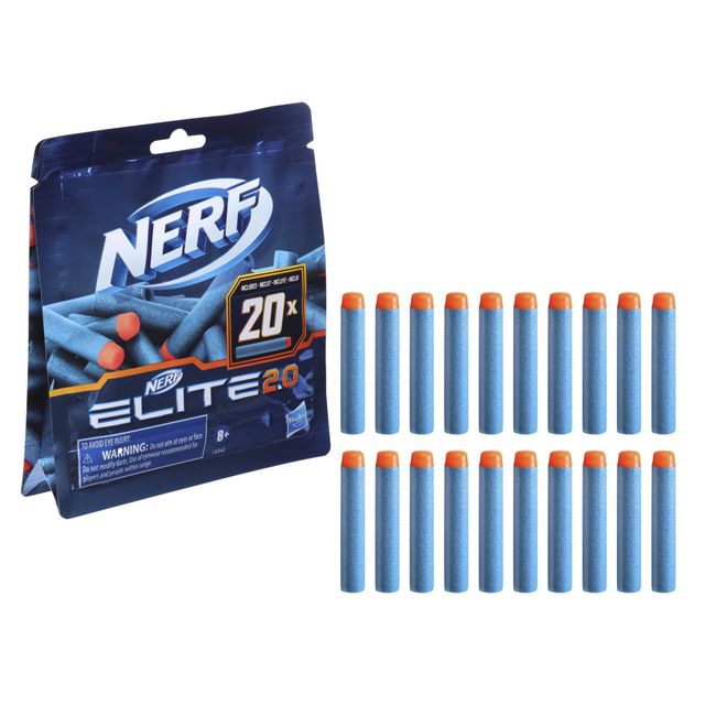 Hasbro Nerf Elite 2.0 Dart Refill | 20 Nerf Elite Darts | Compatible with All Elite Blasters