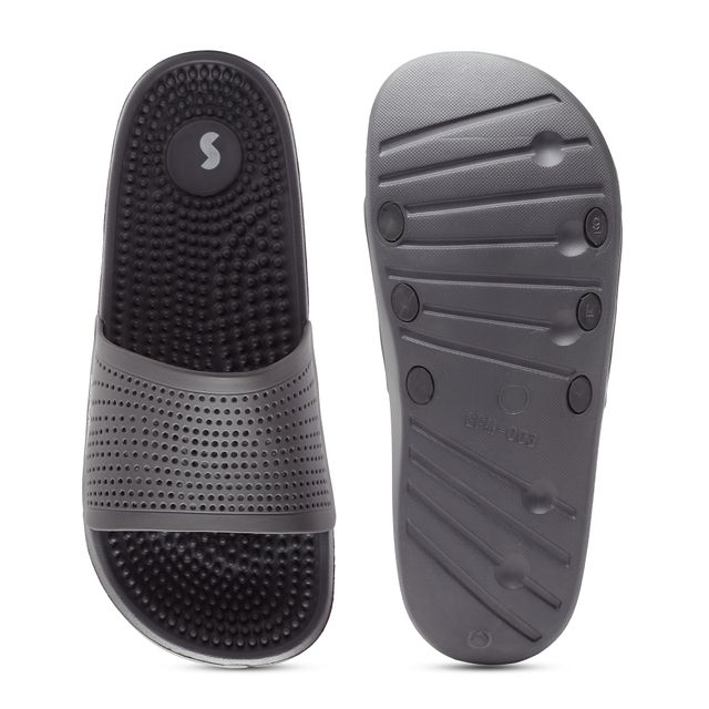 Solethreads Accuwalk Grey Slides for Men | Size - India-UK 9