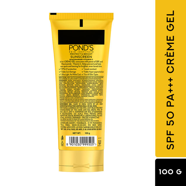 Pond's Sun Miracle SPF 50 PA+++ Creme Gel Sunscreen - Protect & Bright, With Niacinamide