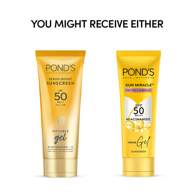 Pond's Sun Miracle SPF 50 PA+++ Creme Gel Sunscreen - Protect & Bright, With Niacinamide