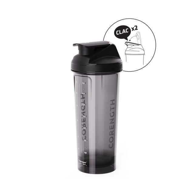 Decathlon | Double -Click Leak-Proof Shaker With Strainer - Black, 700Ml