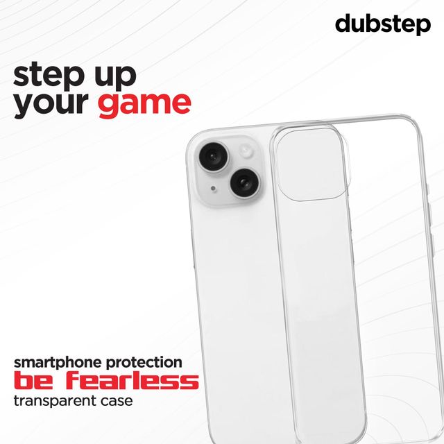 Dubstep Transparent Hybrid Back Cover Case For Iphone 14 (Tpu + Poly Carbonate | Crystal Clear