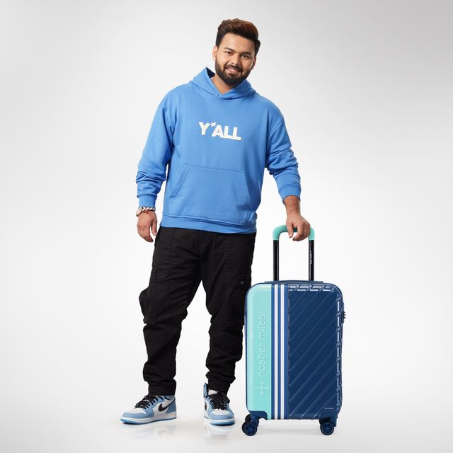 Nasher Miles Unisex Polycarbonate 44 L Hard Trolleys | Dark Blue and Teal - S