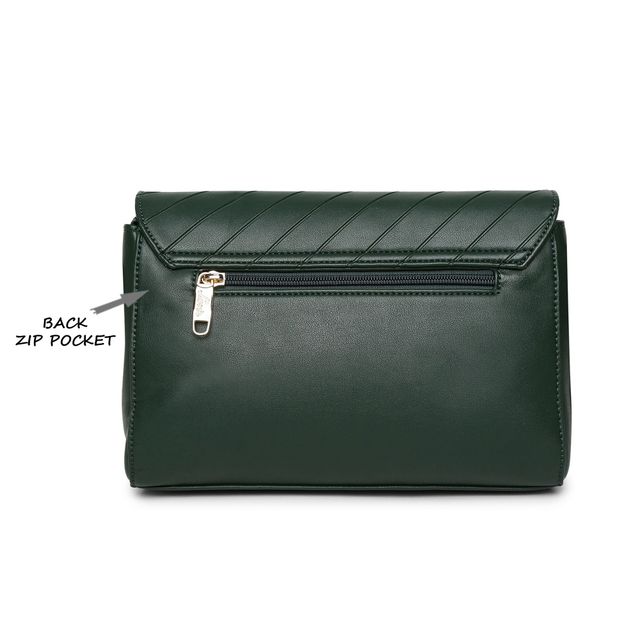 Lavie Women's Becca Polyester Sling Bag | Dark Green - S