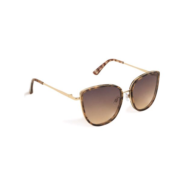 Accessorize London Women's Tort Metal Frame Cateye Sunglasses
