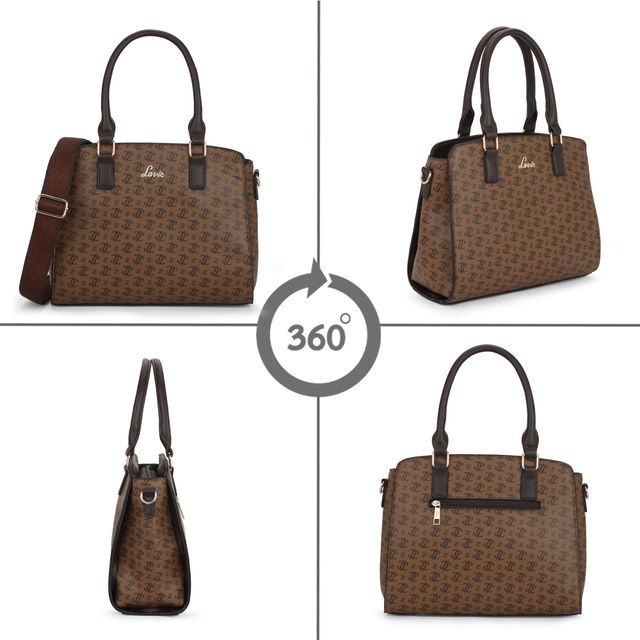 Buy Lavie Women's Mono LL Tyra Medium Satchel Handbag | Coffee