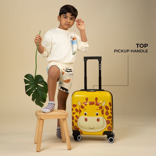 Nasher Miles Zoo Cabin Hardside Polycarbonate 17 Inch Trolley Bag- Light Yellow