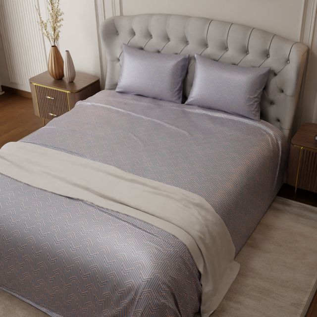 Stoa Paris Le Gris Mosaic Bedsheet Set - King Bed Sheet - Style 4
