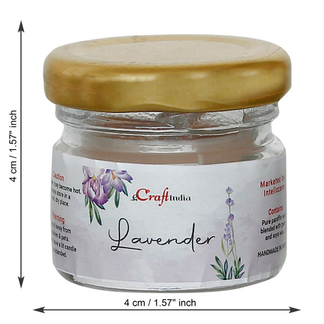 eCraftIndia Set Of 5 Mini Jar Lavender Scented Candles