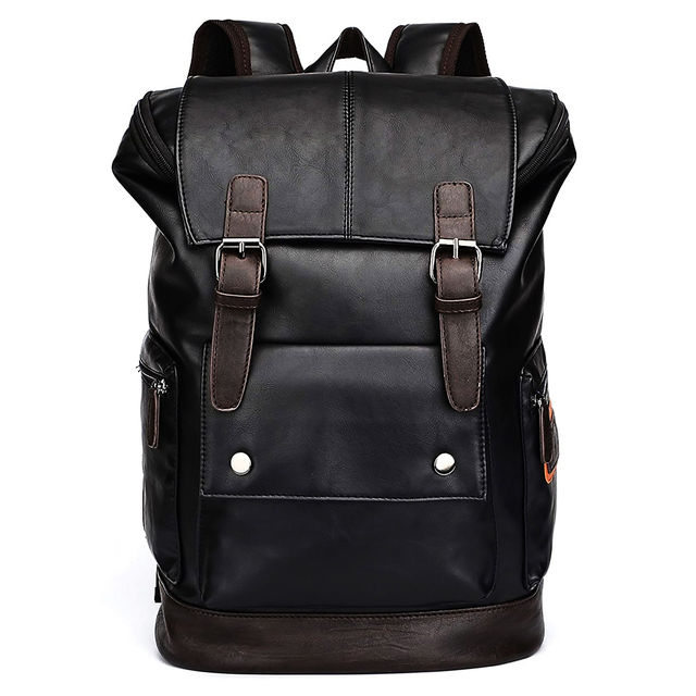 Fur Jaden 21 L Black Vegan Leather Stylish Laptop Backpack - Buy