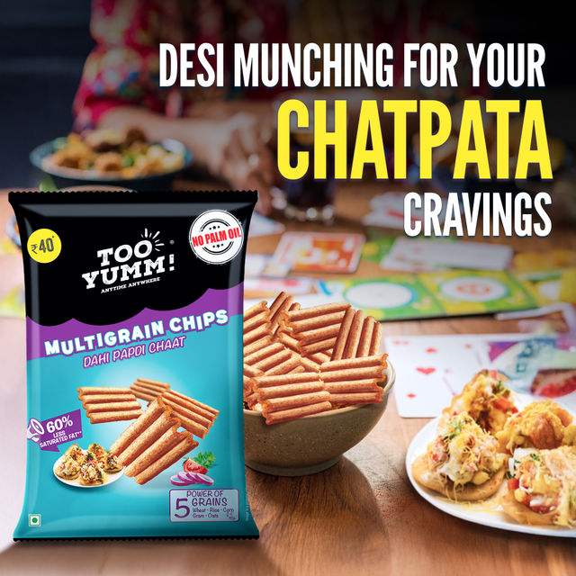 Too Yumm! Dahi Papdi Chaat Multigrain Chips | Protein Snack For Movies, Games, Parties & More 75 g Combo