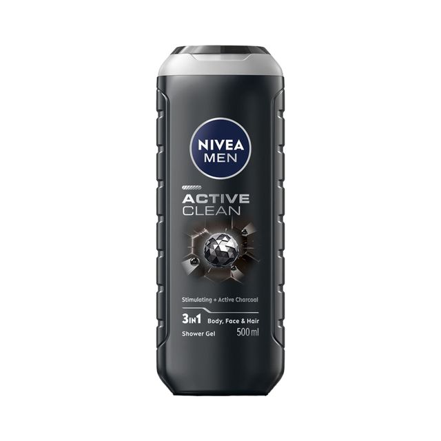 Nivea Men Active Clean Shower Gel (500ml) & Engage M1 Perfume For Men, Citrus & Woody Fragrance Scent, Skin Friendly (120ml) Combo