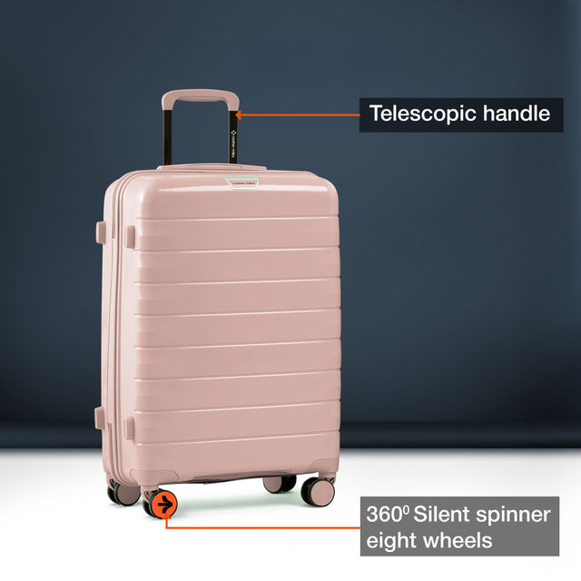 Nasher Miles Vienna Check-In Hard Sided Polypropylene 28 Inch|75 cm Trolley Bag - Peach