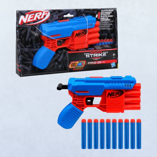 Nerf Alpha Strike Fang QS-4 Blaster with 10 Elite Darts | Toy Gun