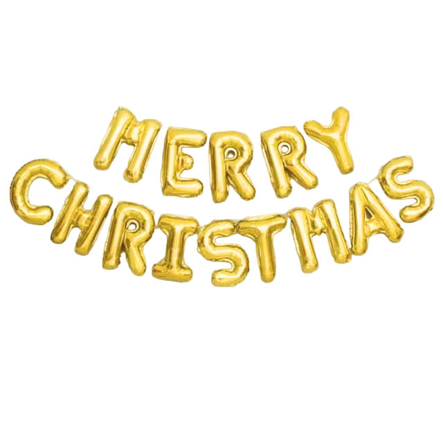 Merry Christmas Paper Banner- Gold Assorted