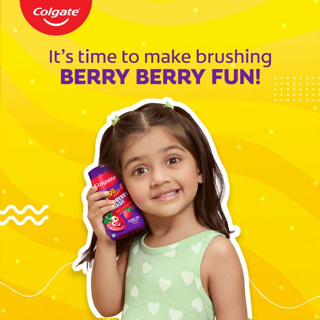 Colgate Kids Toothpaste, Fun Squeezy Bottle, Strawberry Flavor, Safe, Paraben-Free, Age 2-6yr